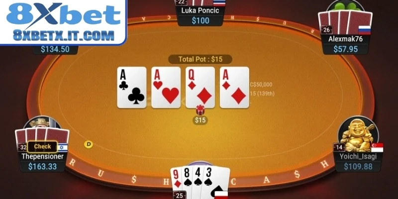 Các vòng chơi chính trong Poker 8xbet